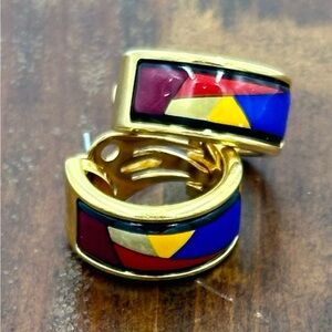 Frey Wille Authentic Designer Signature 24K Gold Plated Earrings